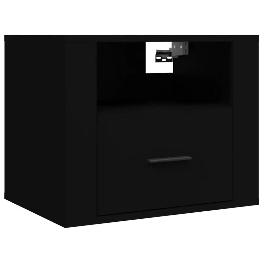 Wall-mounted Bedside Cabinet Black 50x36x40 cm 816882