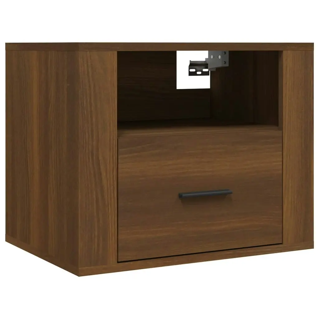 Wall-mounted Bedside Cabinet Brown Oak 50x36x40 cm 816894