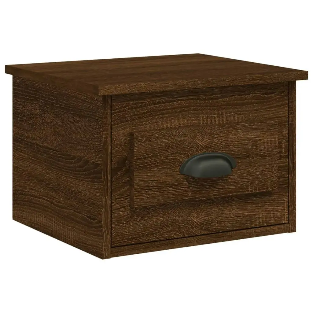 Wall-mounted Bedside Cabinet Brown Oak 41.5x36x28cm 816390