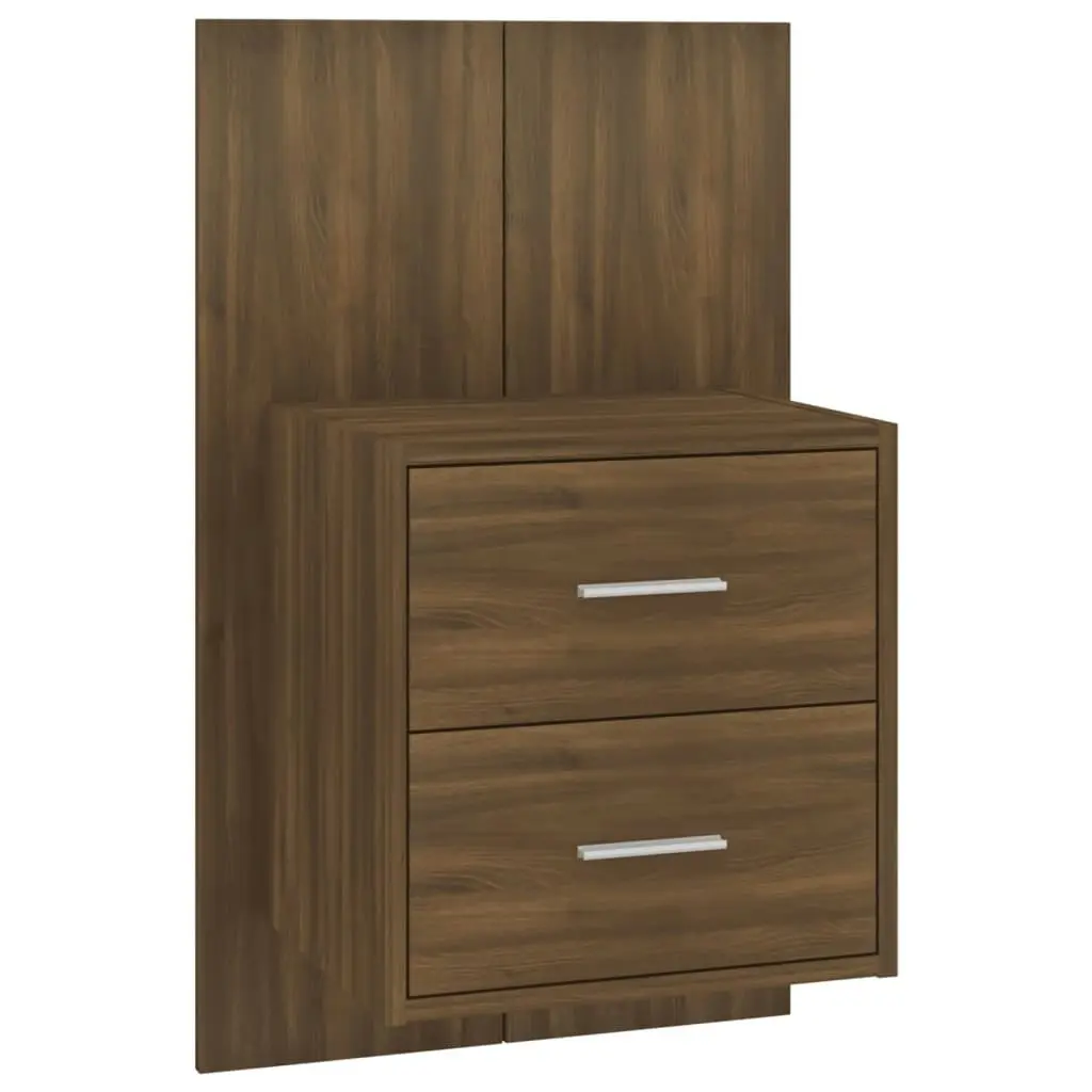 Wall-mounted Bedside Cabinet Brown Oak 816962