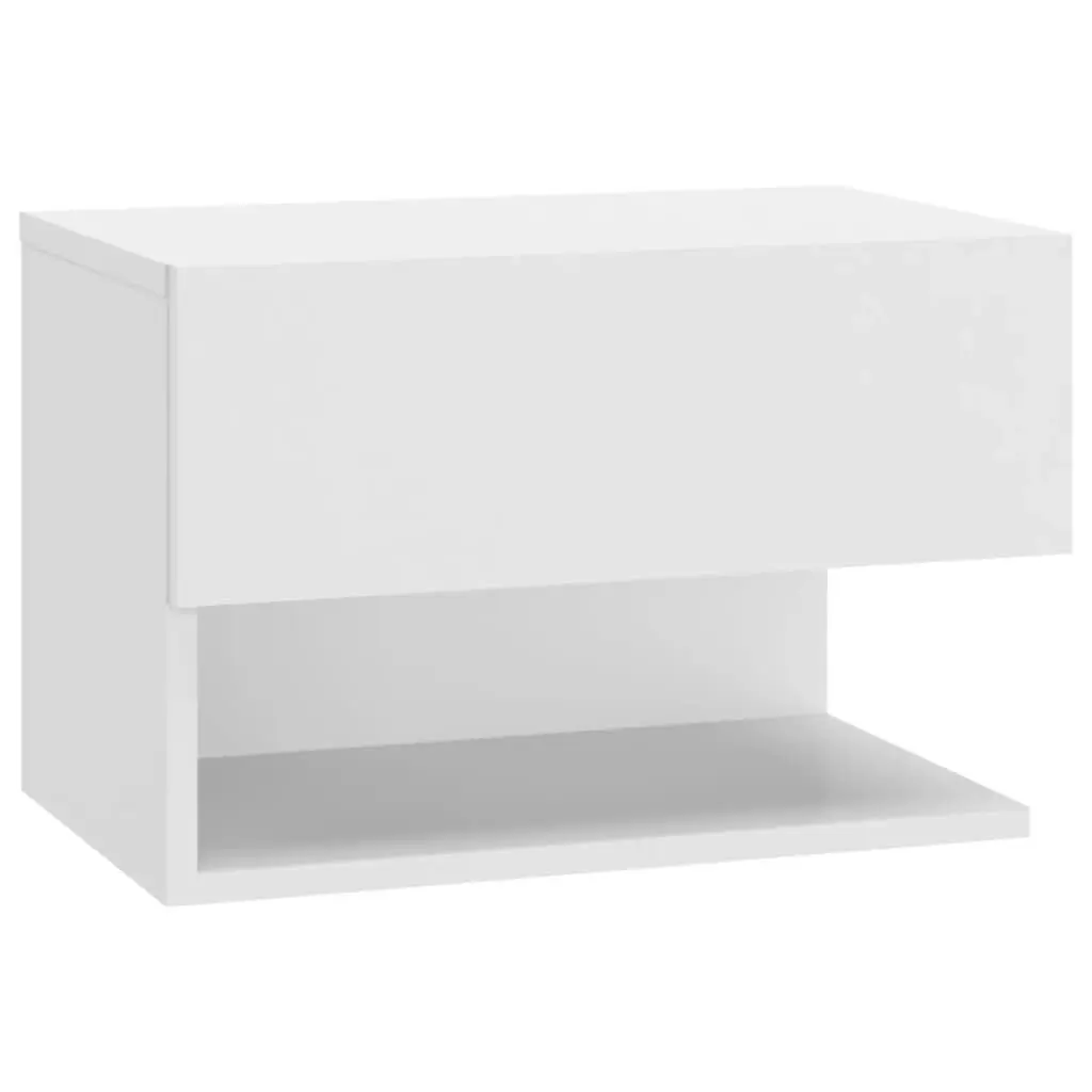 Wall-mounted Bedside Cabinet High Gloss White 810965