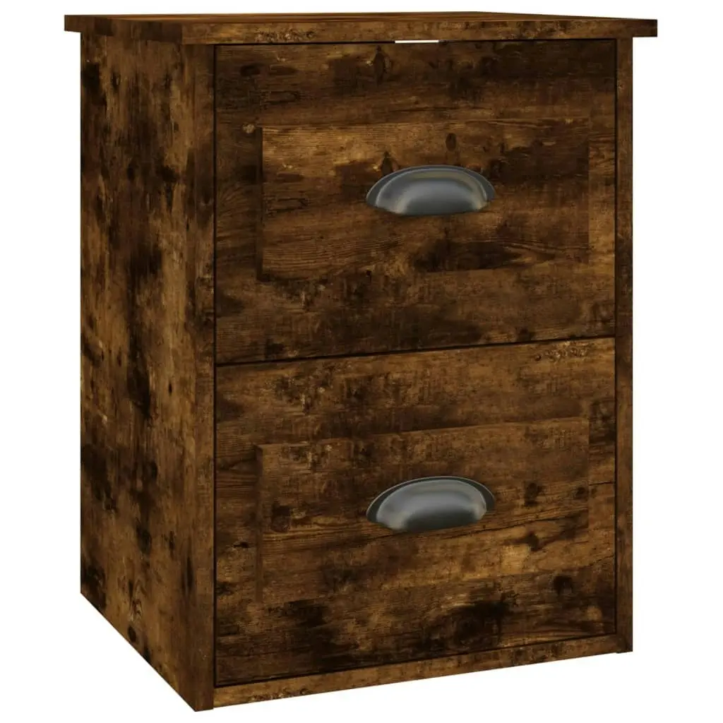 Wall-mounted Bedside Cabinet Smoked Oak 41.5x36x53cm 816402