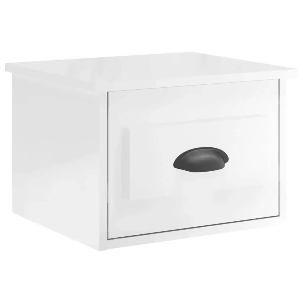 Wall-mounted Bedside Cabinet High Gloss White 41.5x36x28cm 816380