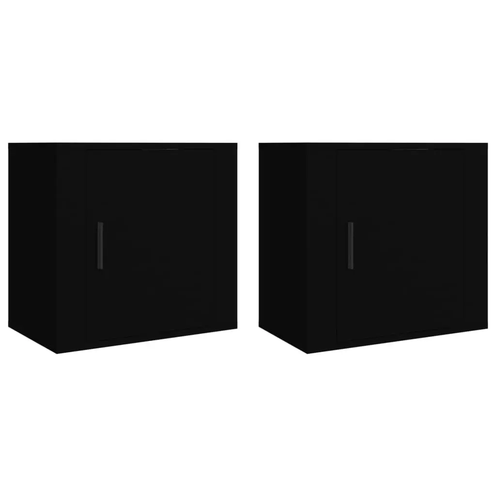 Wall-mounted Bedside Cabinets 2 pcs Black 50x30x47 cm 816867