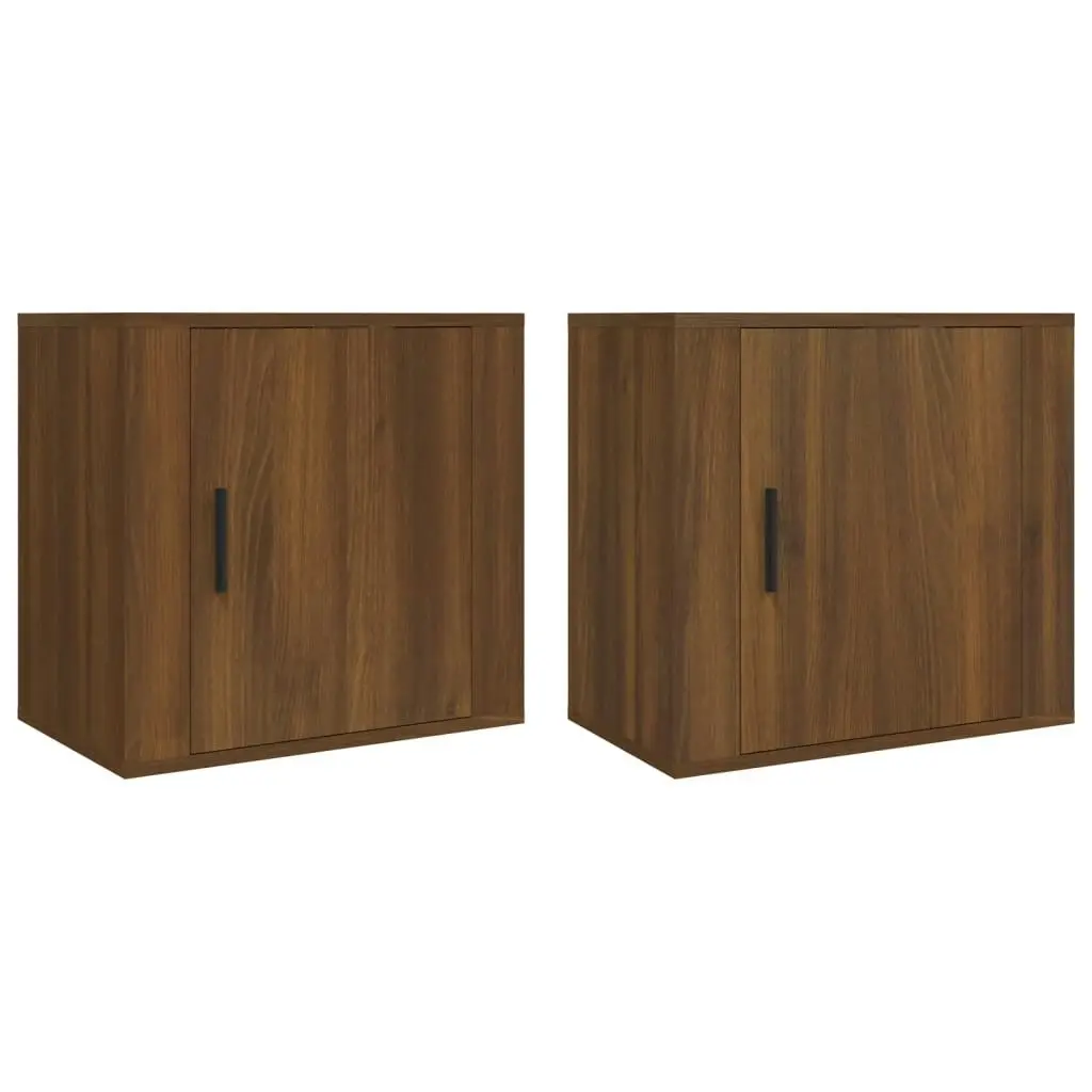 Wall-mounted Bedside Cabinets 2 pcs Brown Oak 50x30x47 cm 816879