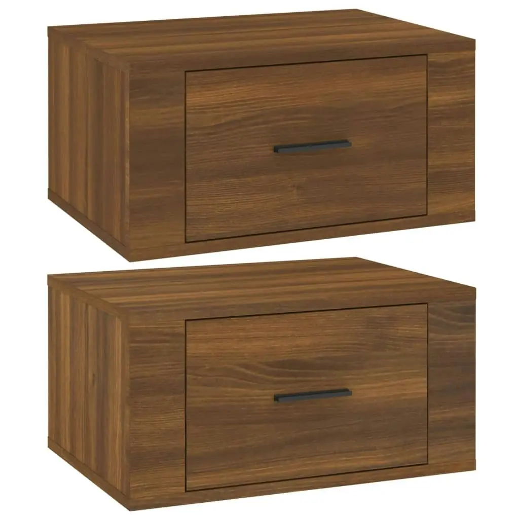 Wall-mounted Bedside Cabinets 2 pcs Brown Oak 50x36x25 cm 816855