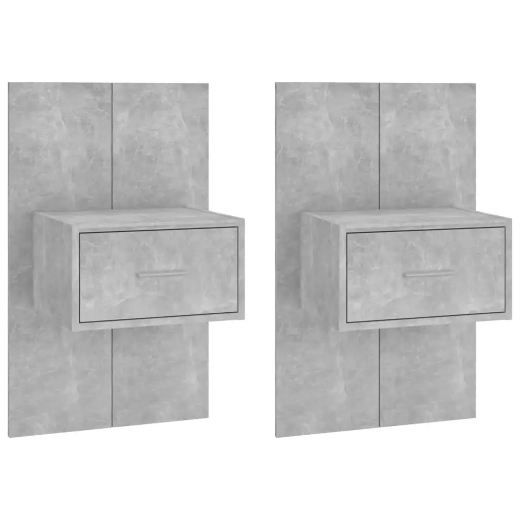 Wall-mounted Bedside Cabinets 2 pcs Concrete Grey 810980