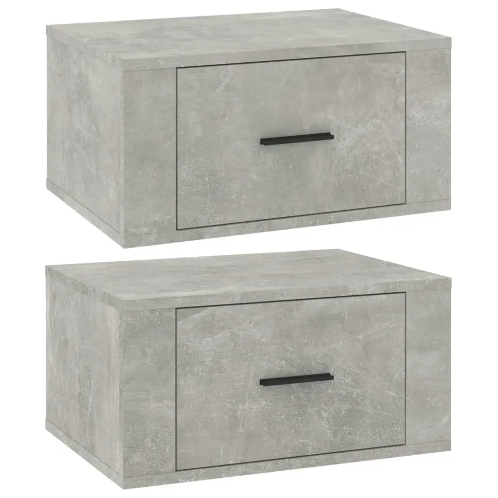 Wall-mounted Bedside Cabinets 2 pcs Concrete Grey 50x36x25 cm 816849