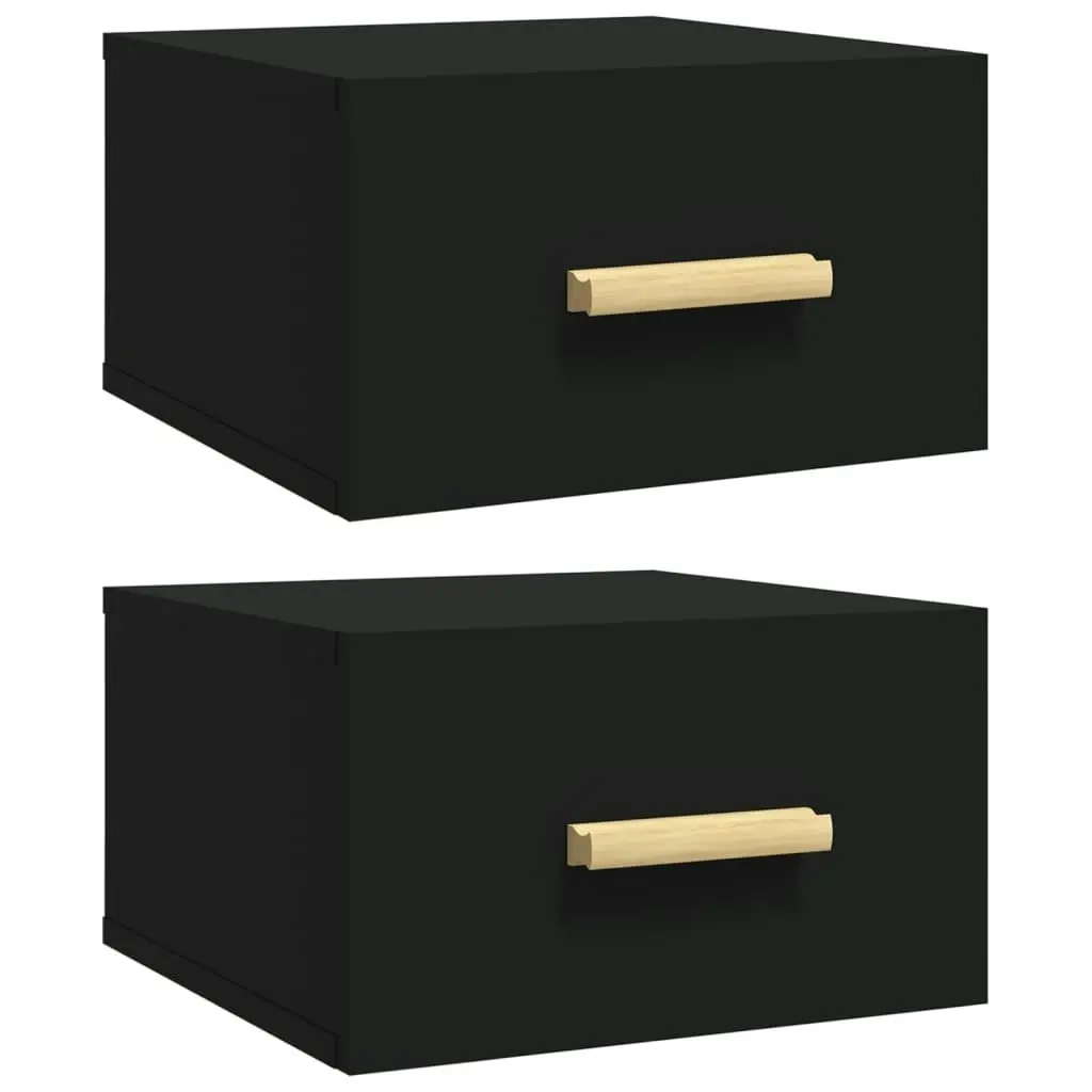 Wall-mounted Bedside Cabinets 2 pcs Black 35x35x20 cm 812837