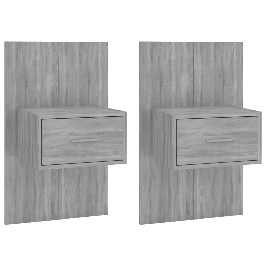 Wall-mounted Bedside Cabinets 2 pcs Grey Sonoma 816955