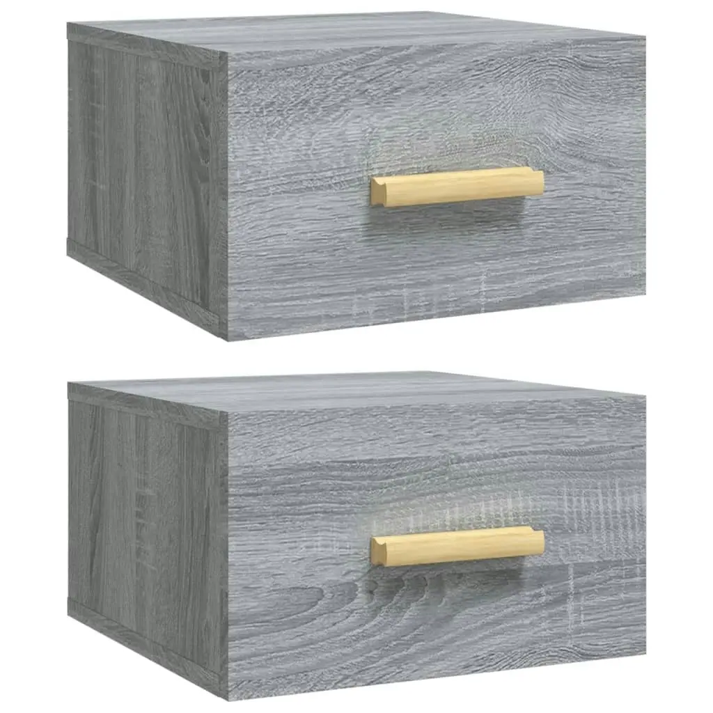 Wall-mounted Bedside Cabinets 2 pcs Grey Sonoma 35x35x20 cm 817576