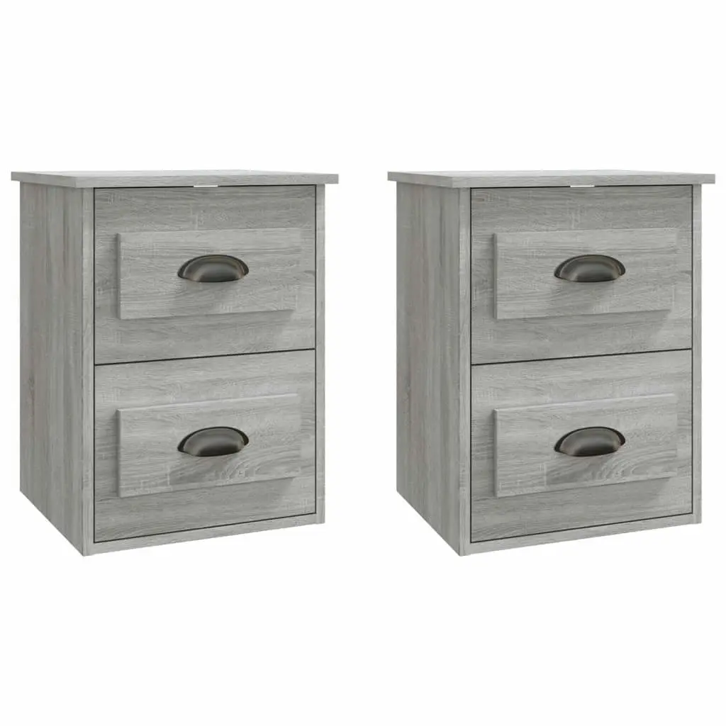 Wall-mounted Bedside Cabinets 2 pcs Grey Sonoma 41.5x36x53cm 816405