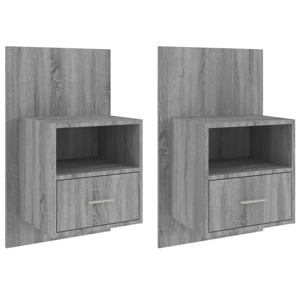 Wall-mounted Bedside Cabinets 2 pcs Grey Sonoma 816967