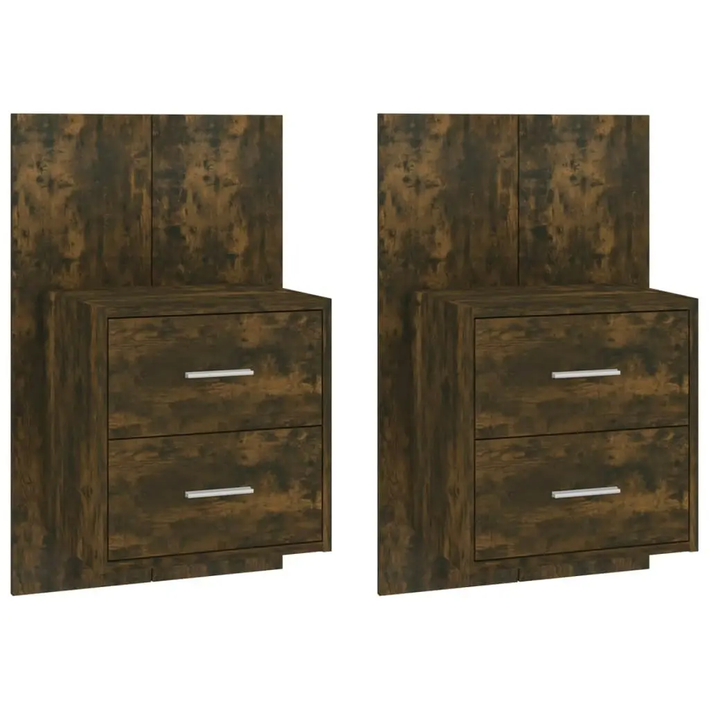 Wall-mounted Bedside Cabinets 2 pcs Smoked Oak 816959