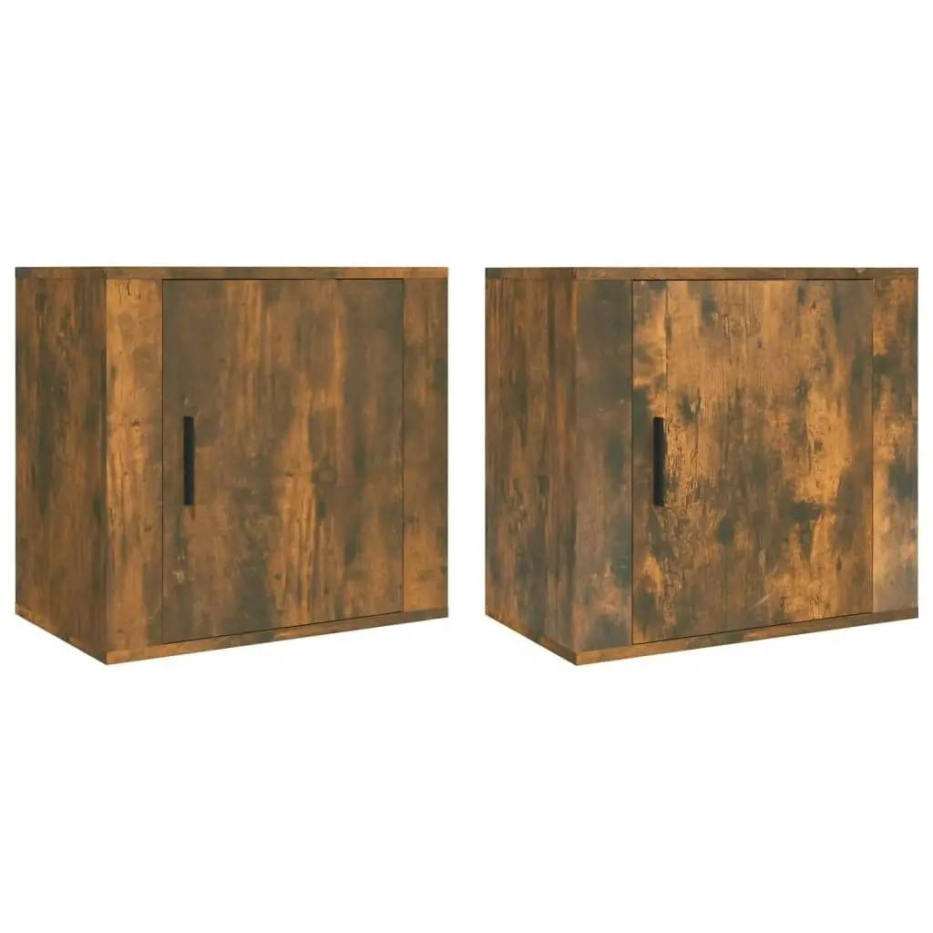 Wall-mounted Bedside Cabinets 2 pcs Smoked Oak 50x30x47 cm 816875