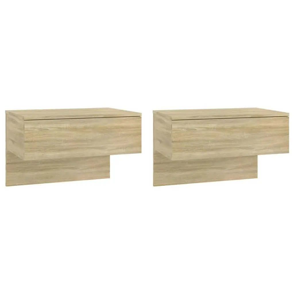 Wall-mounted Bedside Cabinets 2 pcs Sonoma Oak 810942