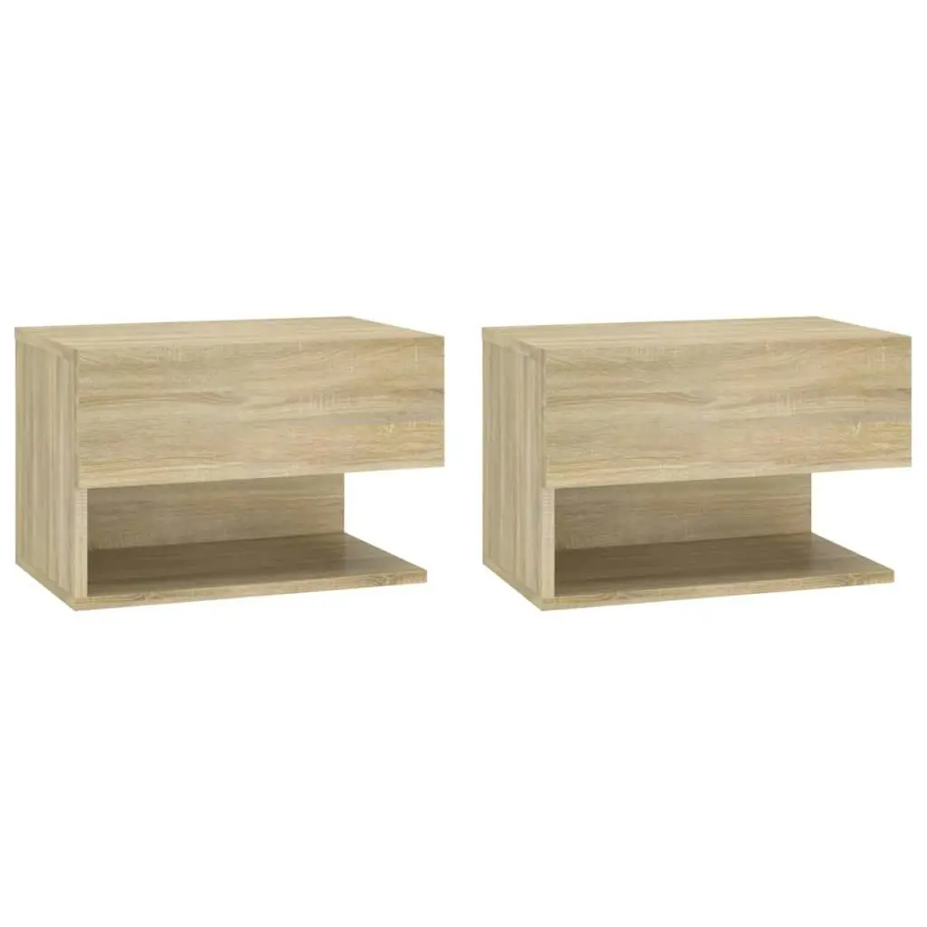 Wall-mounted Bedside Cabinets 2 pcs Sonoma Oak 810960