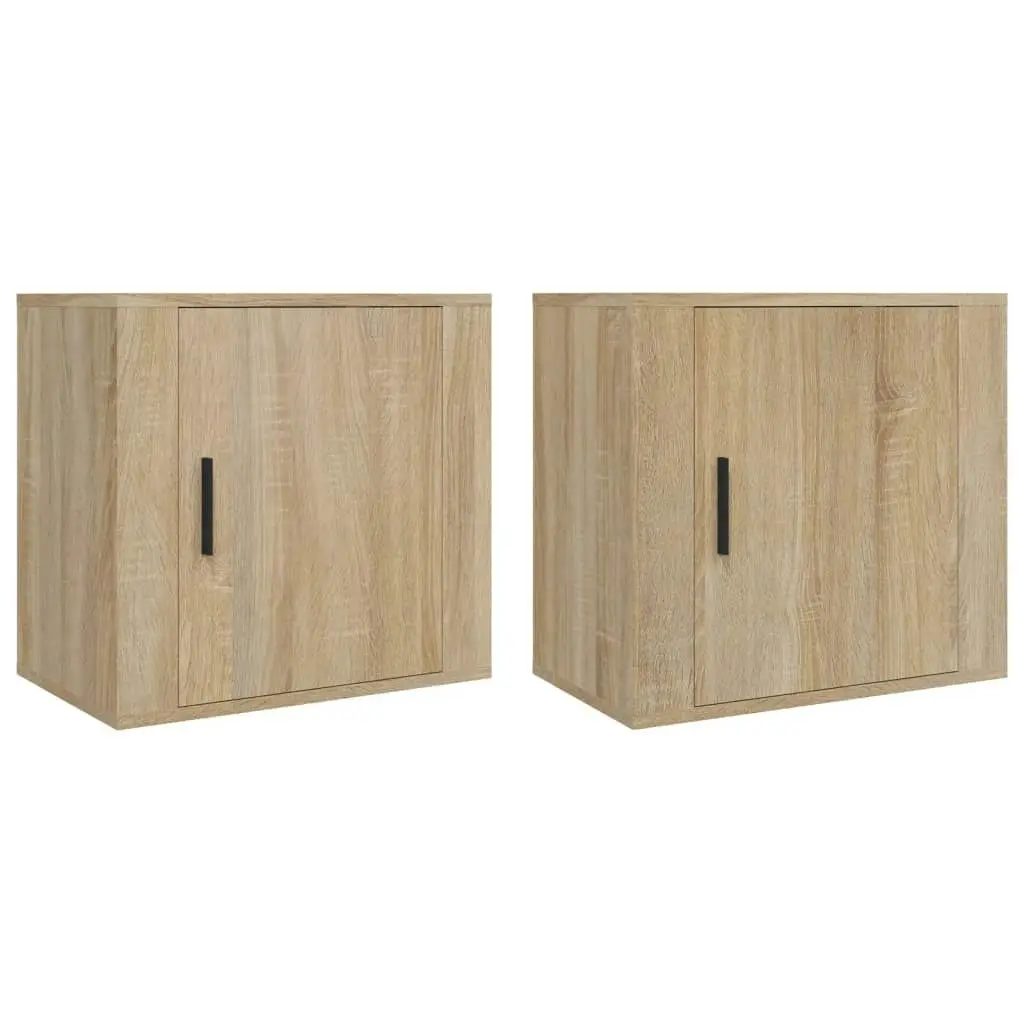 Wall-mounted Bedside Cabinets 2 pcs Sonoma Oak 50x30x47 cm 816871