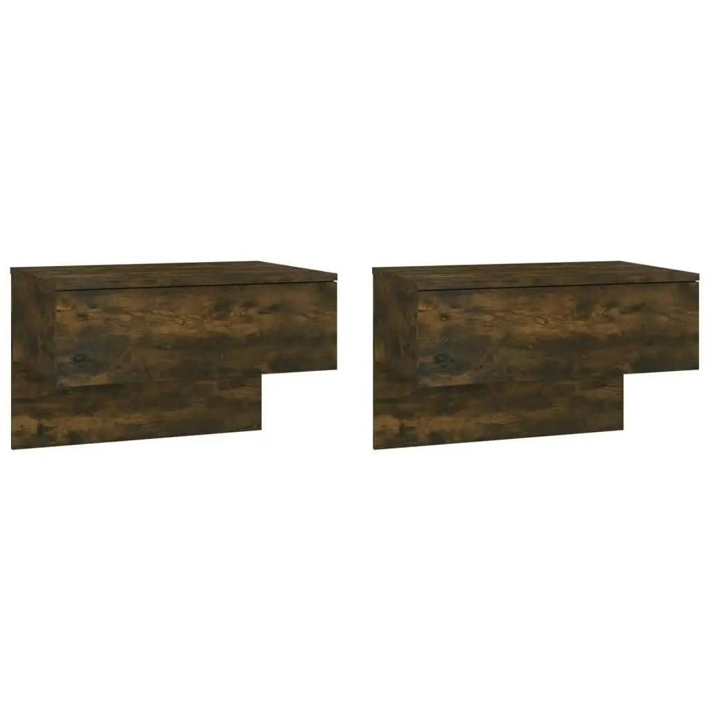 Wall-mounted Bedside Cabinets 2 pcs Smoked Oak 816941