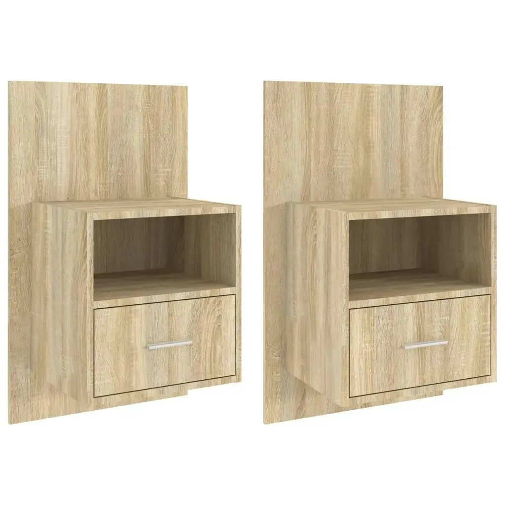 Wall-mounted Bedside Cabinets 2 pcs Sonoma Oak 811014