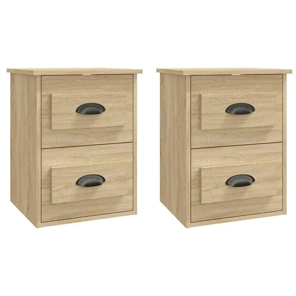 Wall-mounted Bedside Cabinets 2 pcs Sonoma Oak 41.5x36x53cm 816399