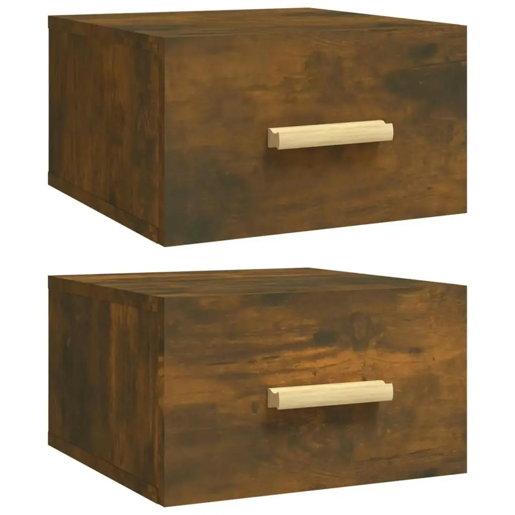 Wall-mounted Bedside Cabinets 2 pcs Smoked Oak 35x35x20 cm 817574