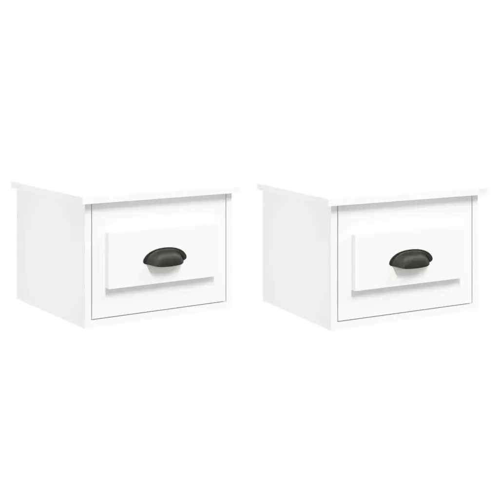 Wall-mounted Bedside Cabinets 2 pcs White 41.5x36x28cm 816377