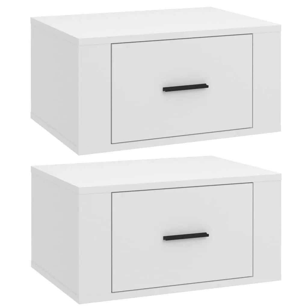 Wall-mounted Bedside Cabinets 2 pcs White 50x36x25 cm 816841