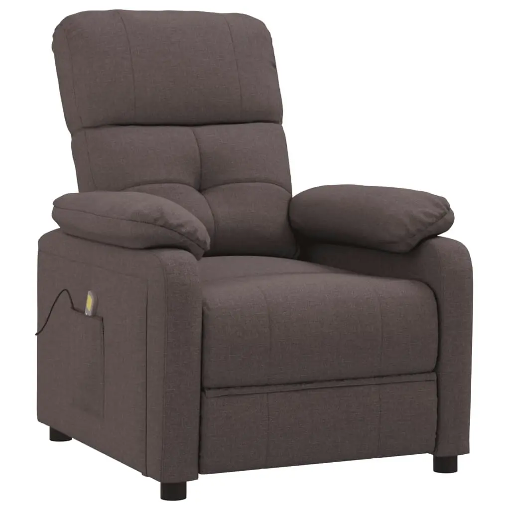 Massage Chair Dark Brown Fabric 348292