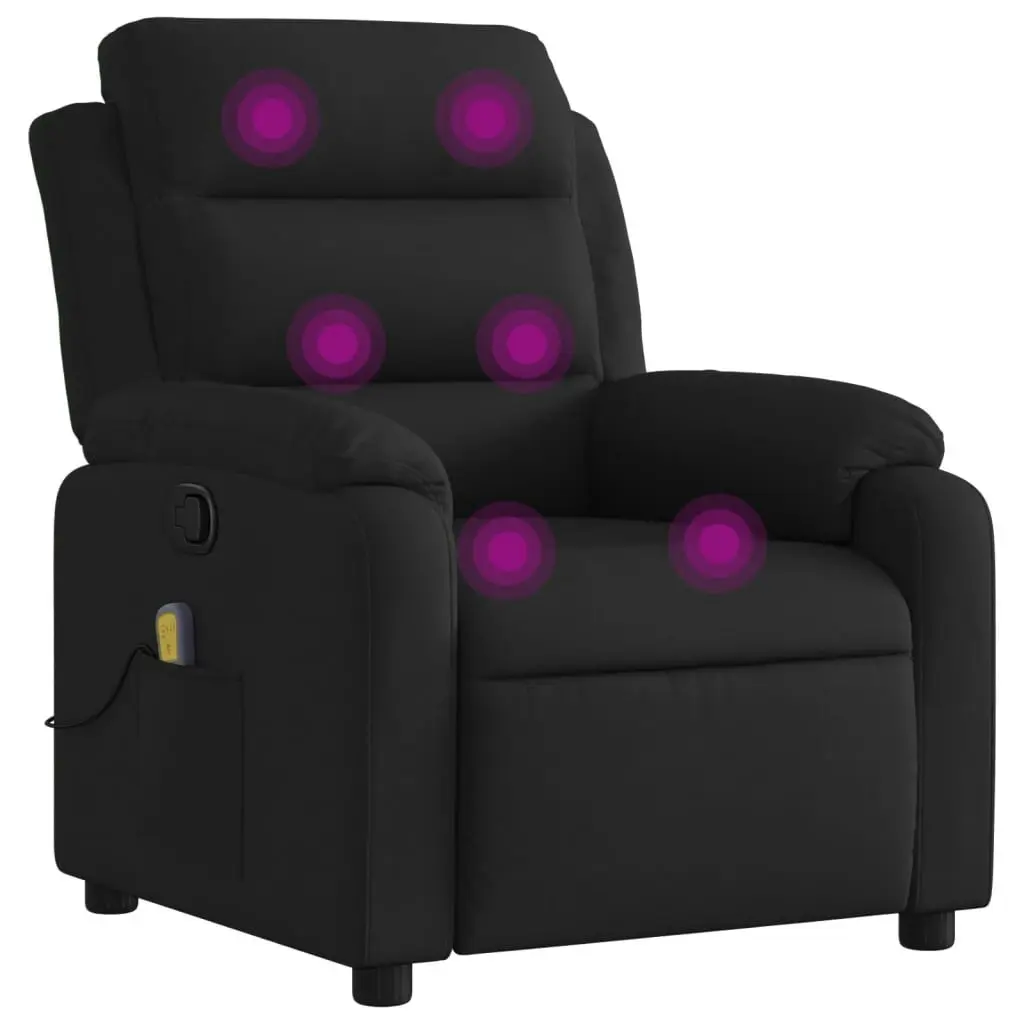 Massage Recliner Chair Black Fabric 3206142