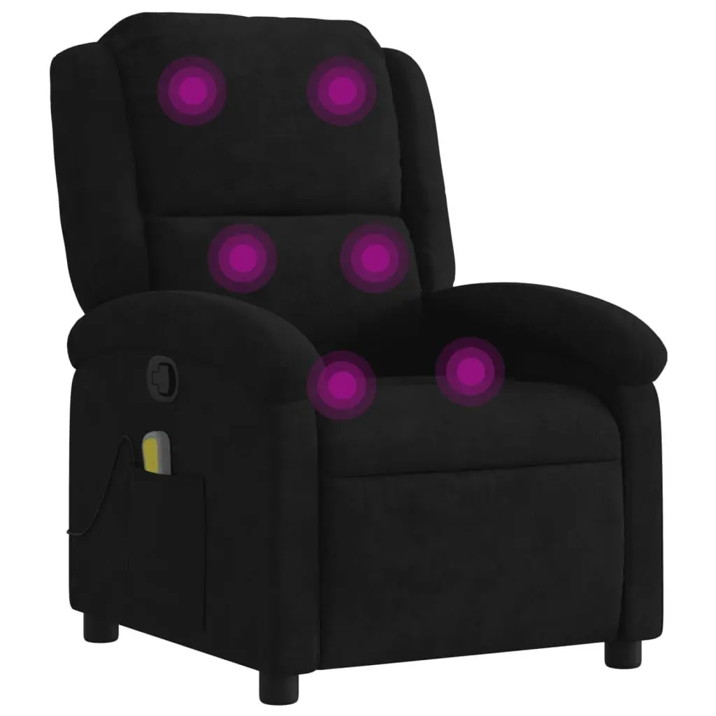 Massage Recliner Chair Black Velvet 3205955