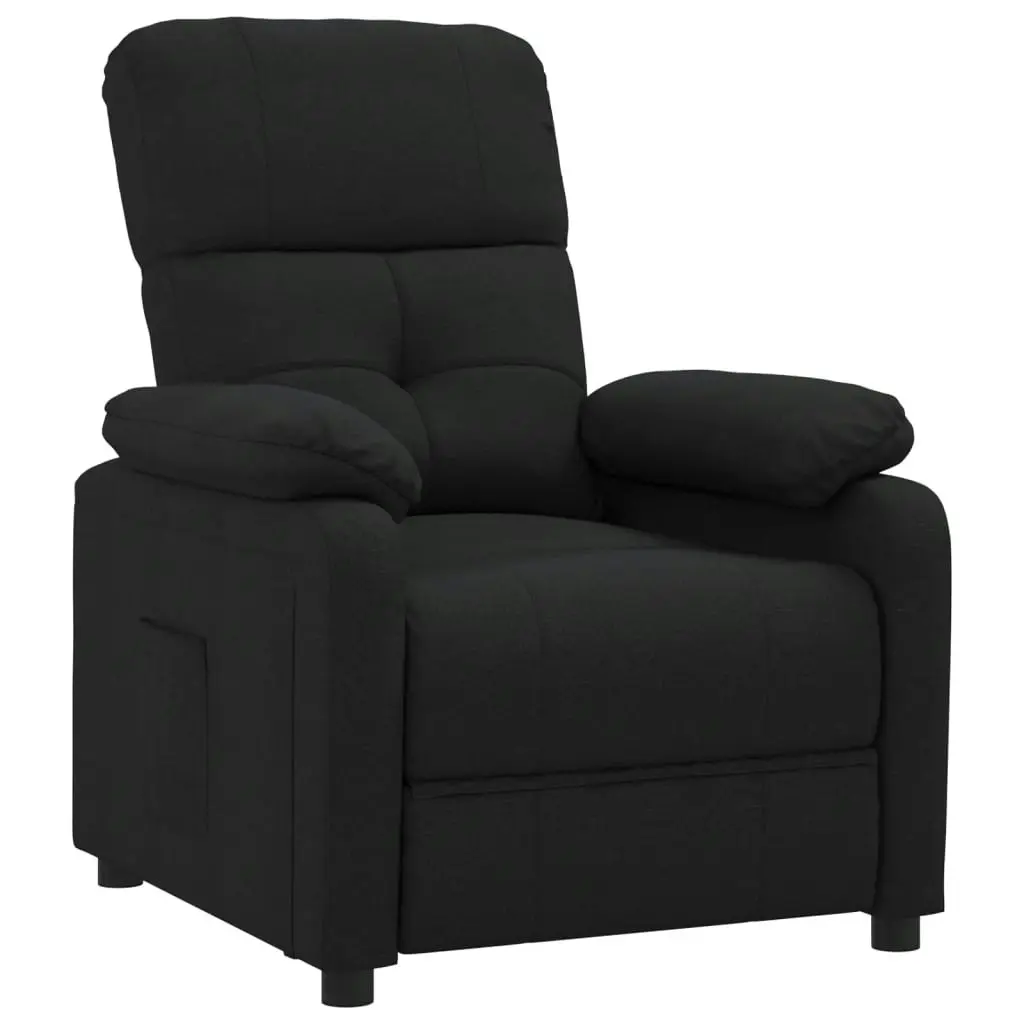 Recliner Chair Black Fabric 348277