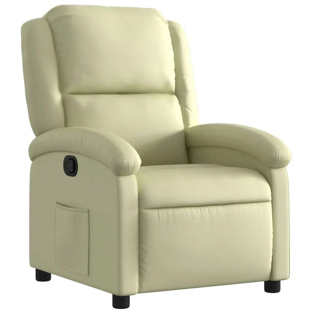 Recliner Chair Cream Real Leather 3205922