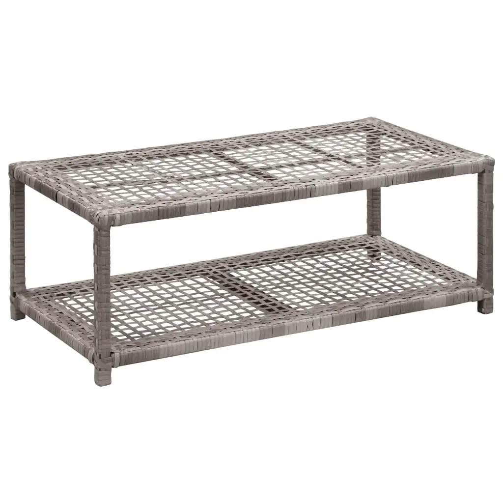 Shoe Bench Grey 80x40x30 cm Poly Rattan 46979