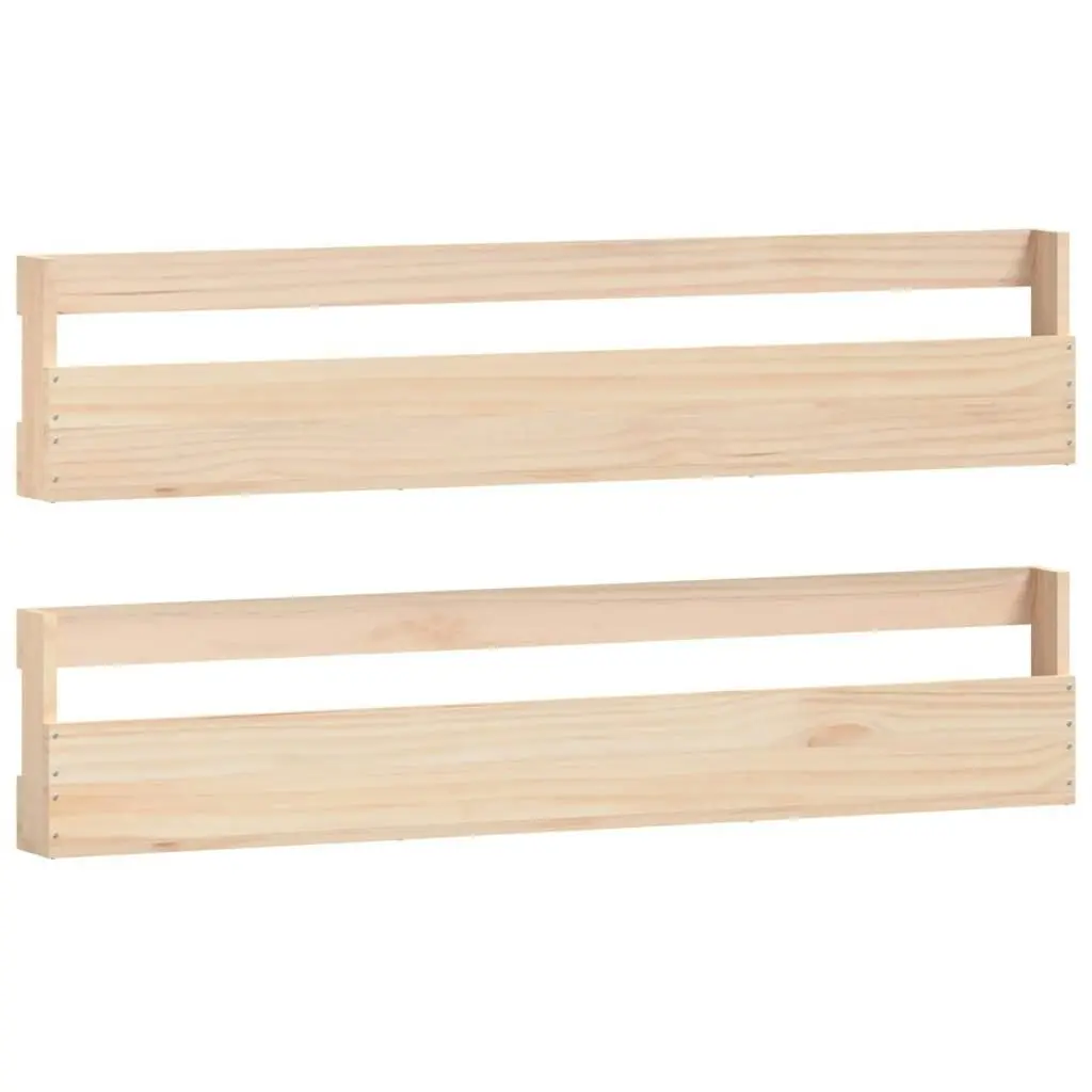 Wall-mounted Shoe Racks 2 pcs 110x9x23 cm Solid Wood Pine 833275