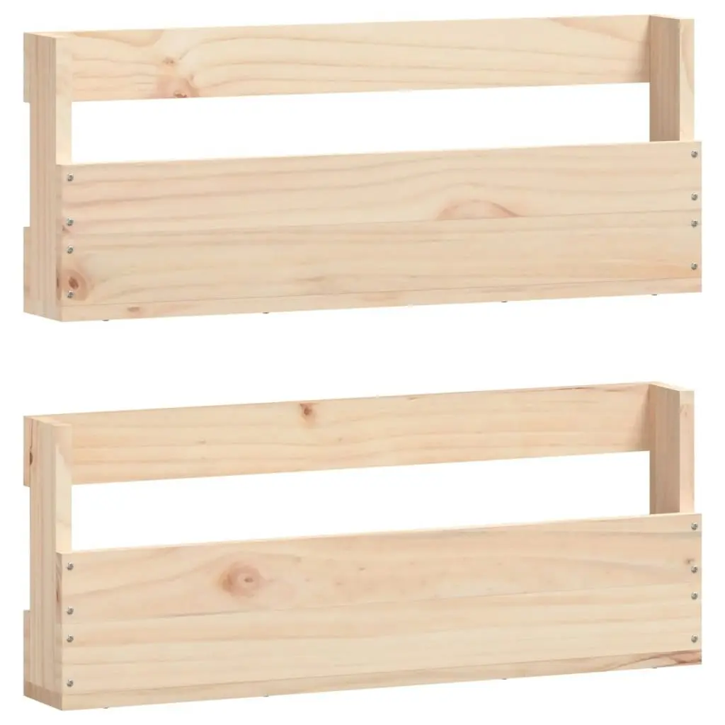 Wall-mounted Shoe Racks 2 pcs 59x9x23 cm Solid Wood Pine 833273