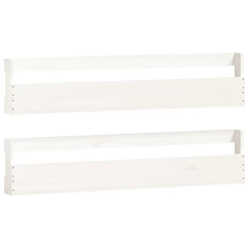 Wall-mounted Shoe Racks 2 pcs White 110x9x23 cm Solid Wood Pine 833276