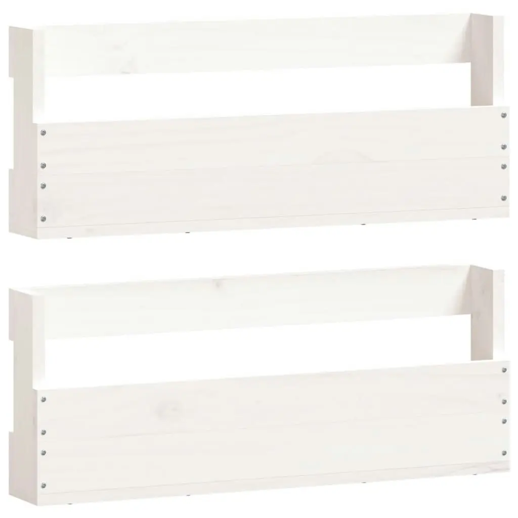 Wall-mounted Shoe Racks 2 pcs White 59x9x23 cm Solid Wood Pine 833274