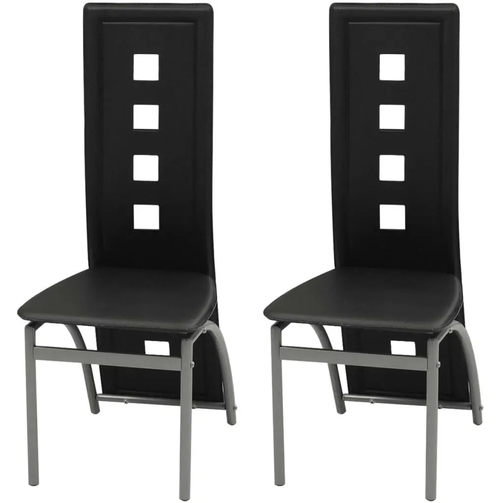 Dining Chairs 2 pcs Black Faux Leather 243644