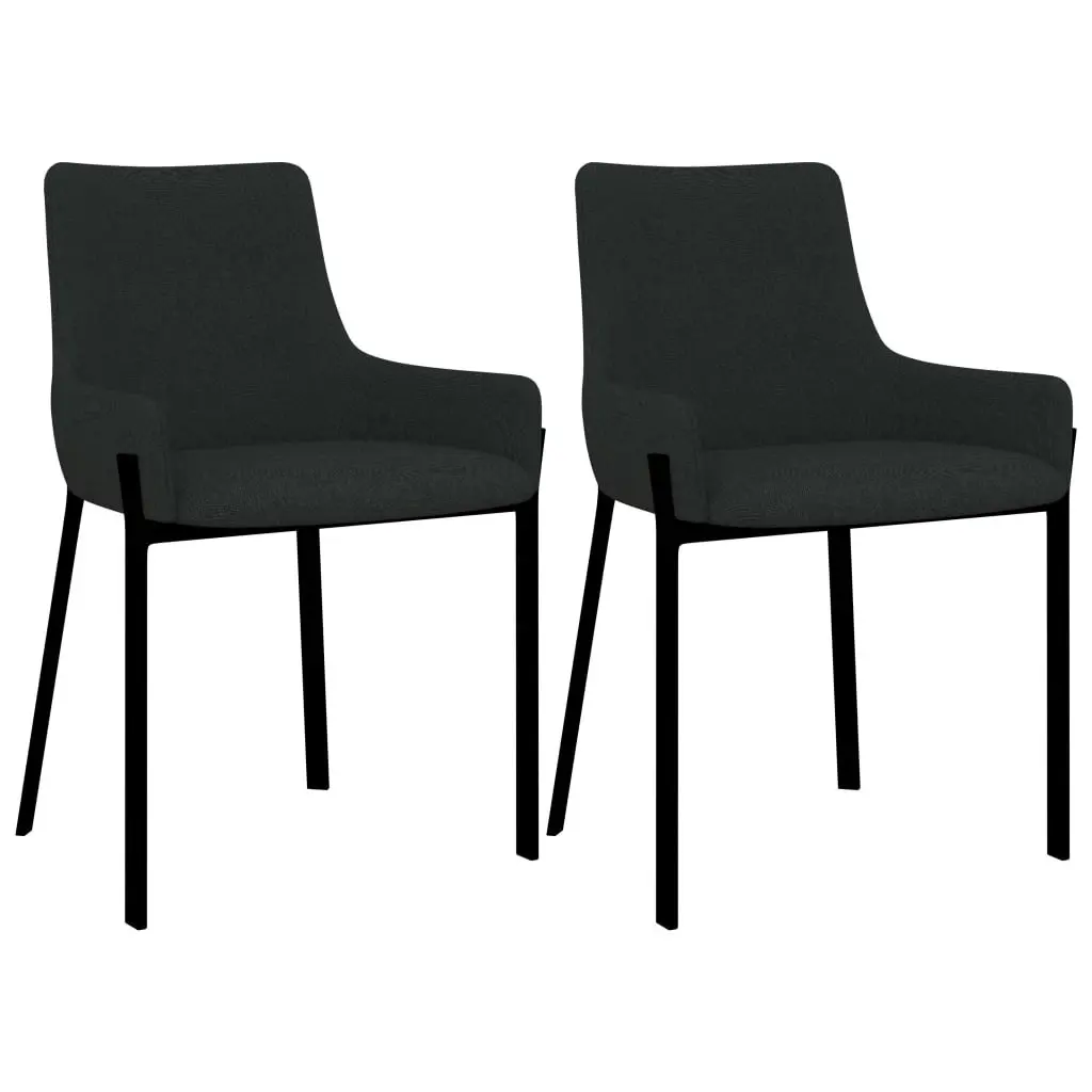 Dining Chairs 2 pcs Black Fabric 282595