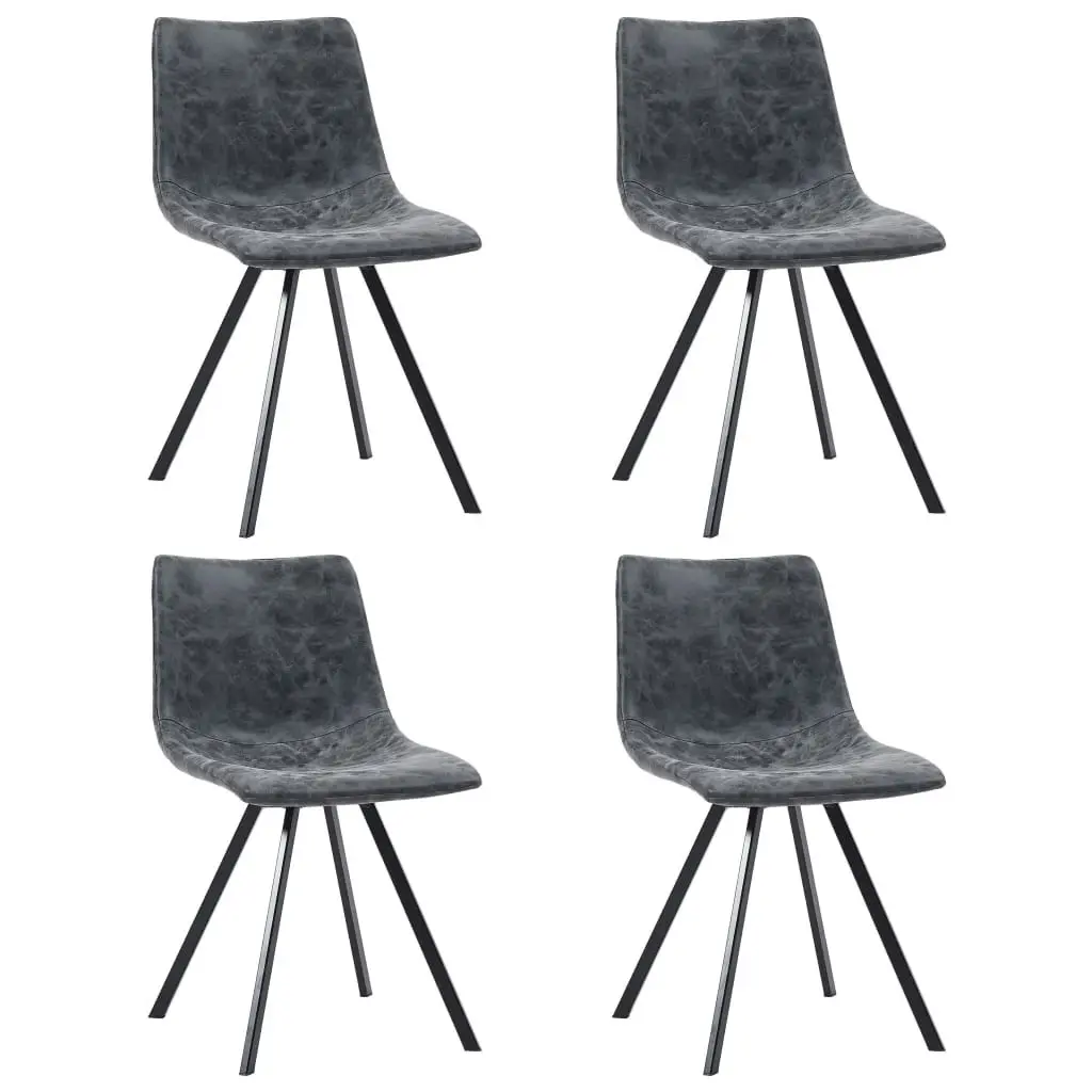 Dining Chairs 4 pcs Black Faux Leather 281478