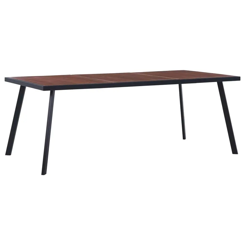 Dining Table Dark Wood and Black 200x100x75 cm MDF 281866