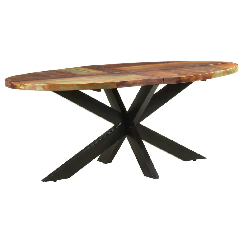 Dining Table Oval 200x100x75 cm Solid Reclaimed Wood 321676