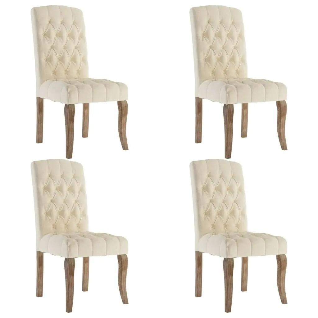 Dining Chairs 4 pcs Beige Linen-Look Fabric 3309175