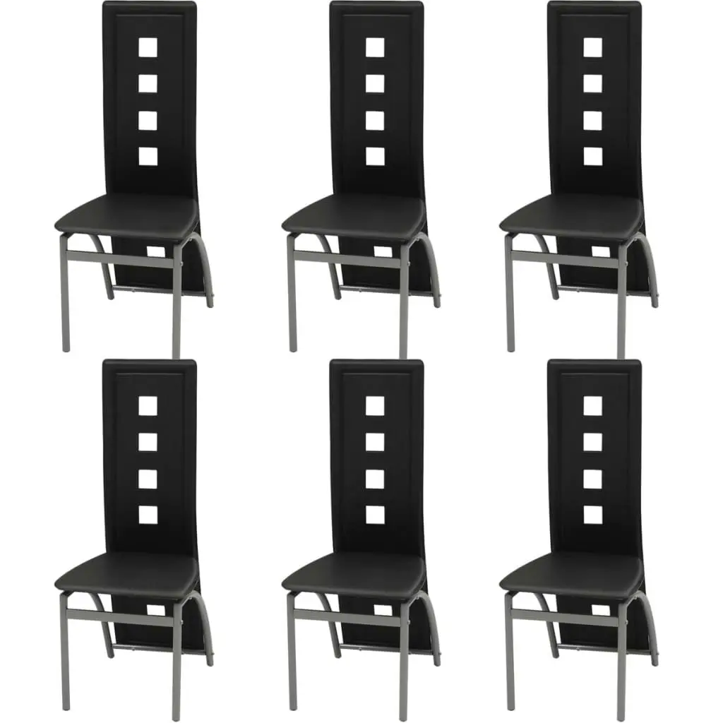 Dining Chairs 6 pcs Black Faux Leather 274309