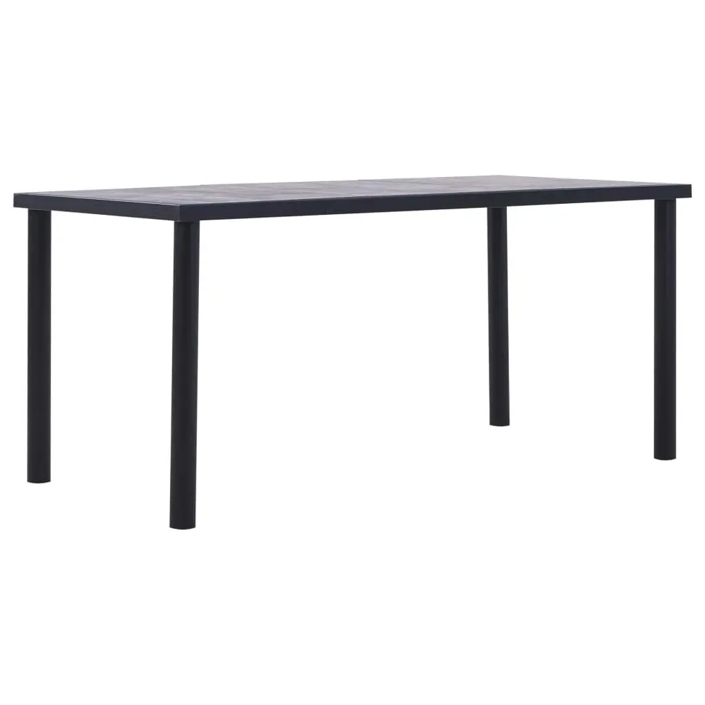 Dining Table Black and Concrete Grey 160x80x75 cm MDF 281859