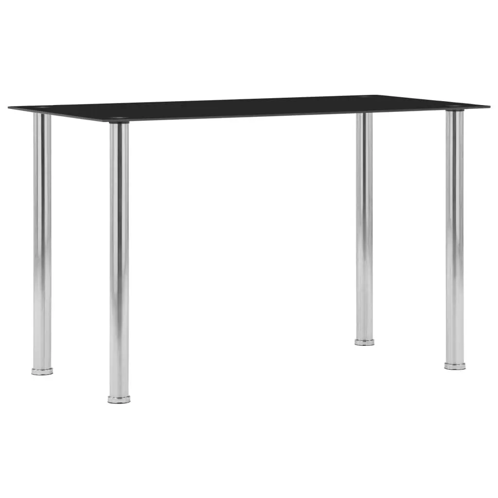 Dining Table Black 120x60x75 cm Tempered Glass 281852