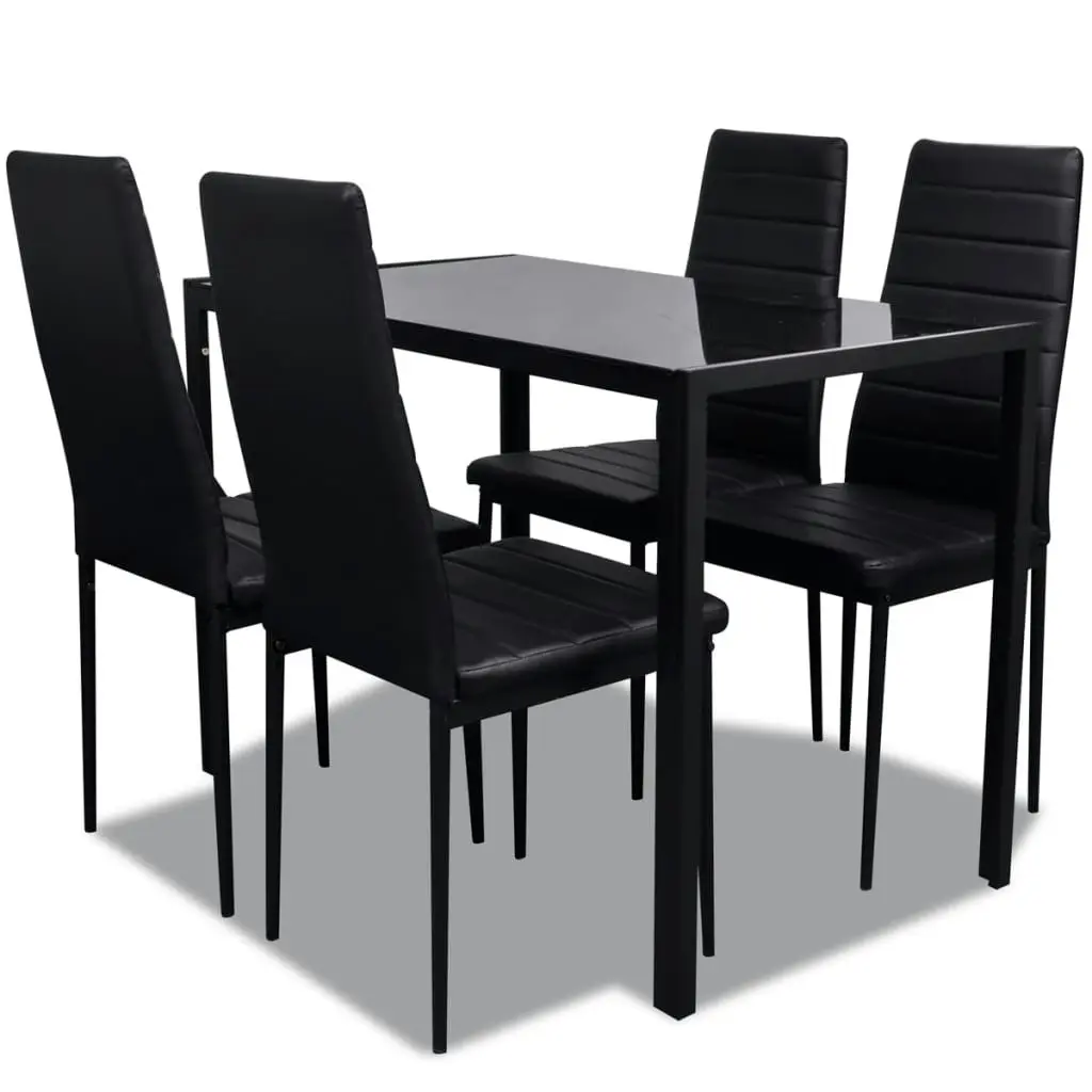 Five Piece Dining Table Set Black 242986