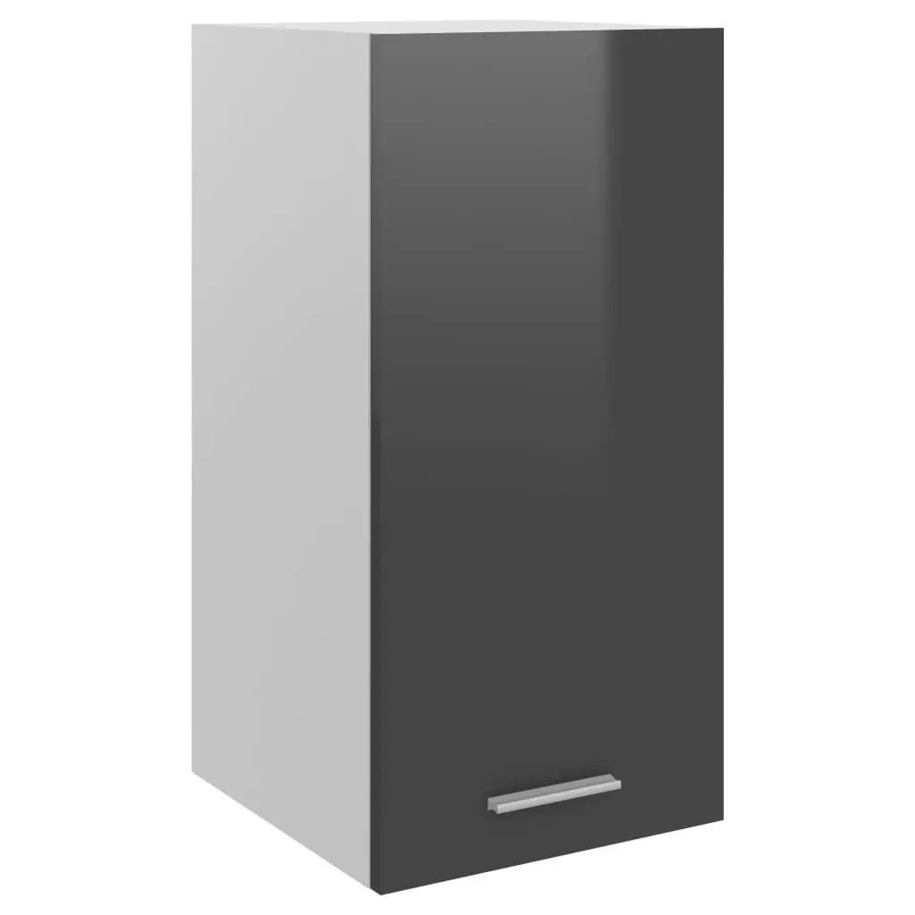 Hanging Cabinet High Gloss Grey 29.5x31x60 cm Engineered Wood 801251