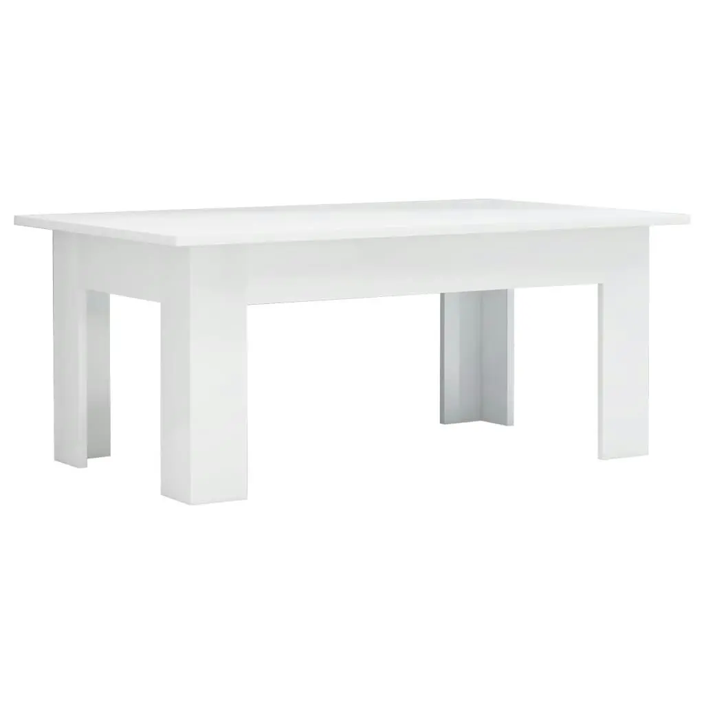 Coffee Table High Gloss White 100x60x42 cm Engineered Wood 801185